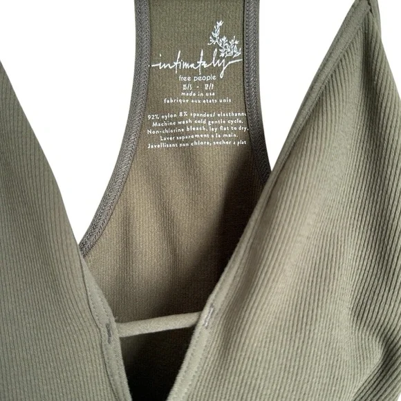 NWOT Free People Intimately Move Along Strappy Sleeveless Bodysuit Army Green XS - Picture 7 of 8